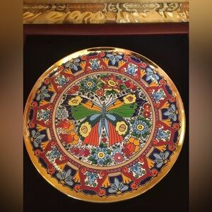 Framed Cloisonné Enamel Butterfly Art Object